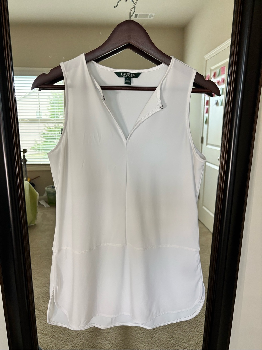 Lauren Ralph Lauren White Sleeveless 1/4 Zip Golf Tennis Top Athleisure